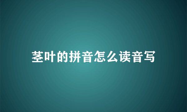 茎叶的拼音怎么读音写