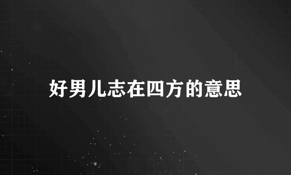 好男儿志在四方的意思