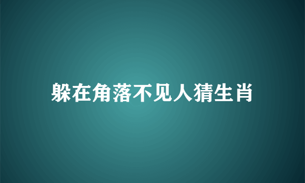 躲在角落不见人猜生肖