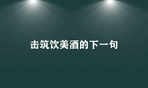 击筑饮美酒的下一句