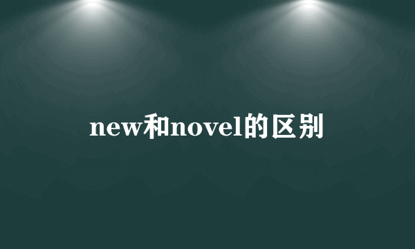 new和novel的区别