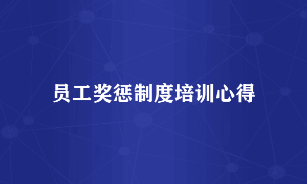 员工奖惩制度培训心得