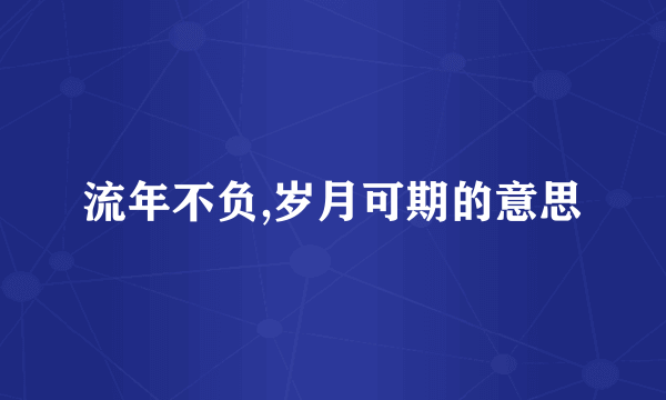 流年不负,岁月可期的意思