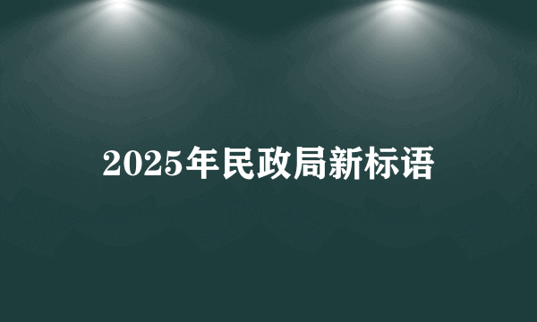 2025年民政局新标语