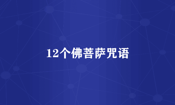 12个佛菩萨咒语