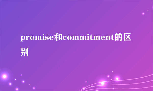 promise和commitment的区别