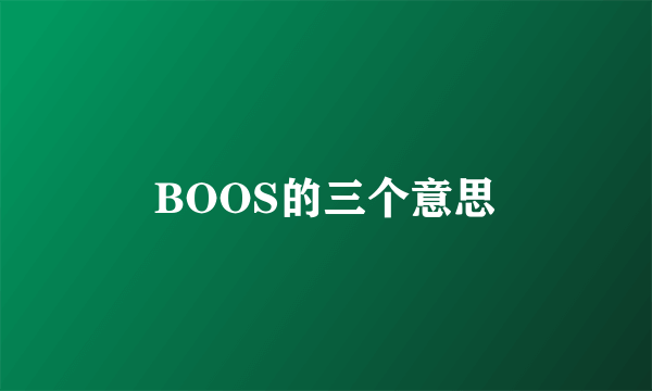 BOOS的三个意思