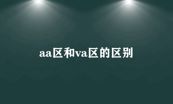 aa区和va区的区别