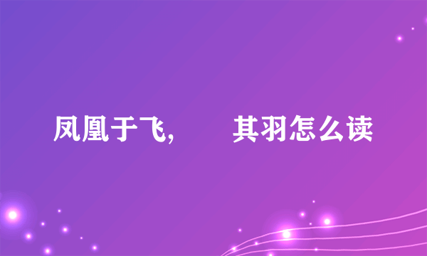 凤凰于飞,翙翙其羽怎么读