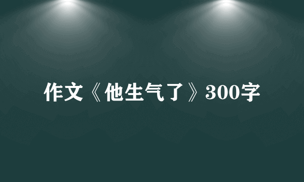作文《他生气了》300字