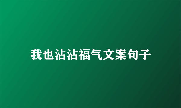 我也沾沾福气文案句子