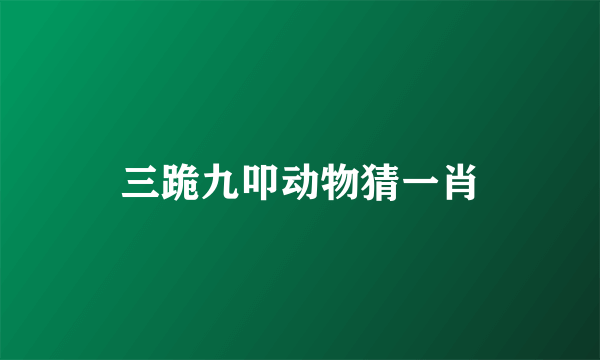 三跪九叩动物猜一肖