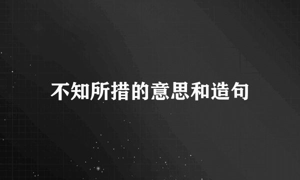不知所措的意思和造句