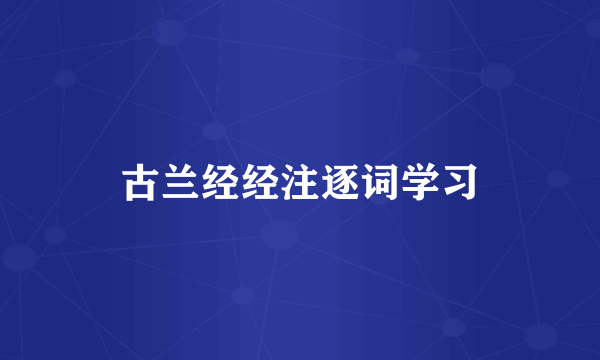 古兰经经注逐词学习