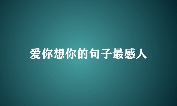 爱你想你的句子最感人
