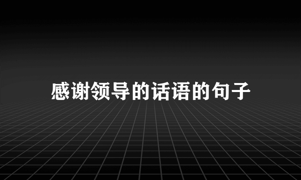 感谢领导的话语的句子