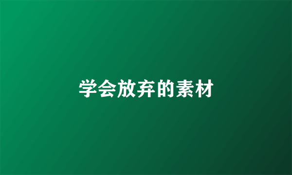 学会放弃的素材
