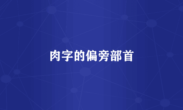 肉字的偏旁部首