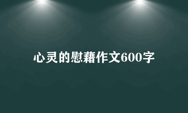心灵的慰藉作文600字