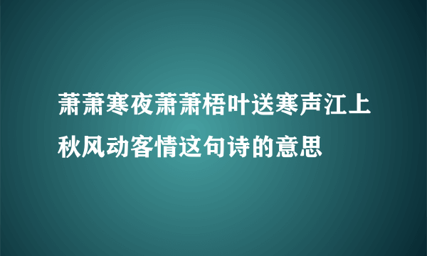 萧萧寒夜萧萧梧叶送寒声江上秋风动客情这句诗的意思