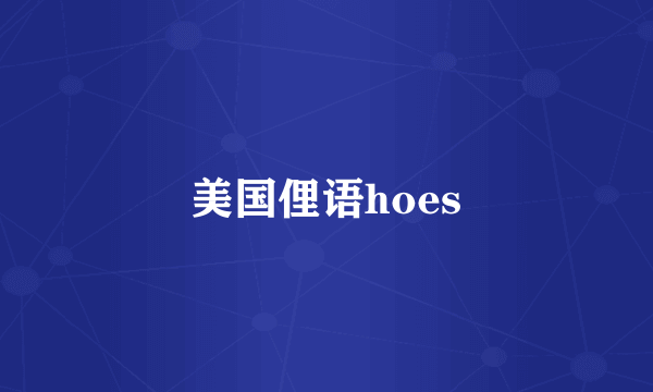 美国俚语hoes