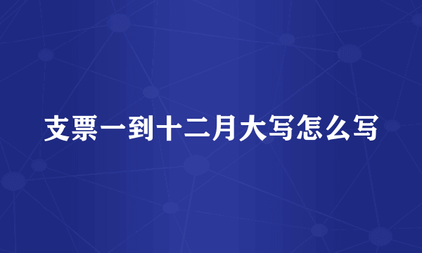 支票一到十二月大写怎么写