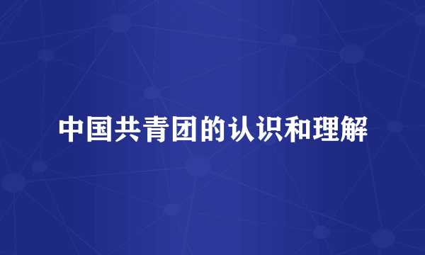 中国共青团的认识和理解