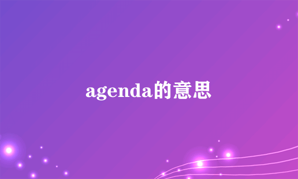agenda的意思