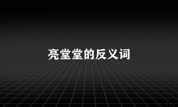 亮堂堂的反义词