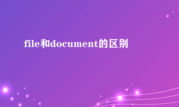 file和document的区别