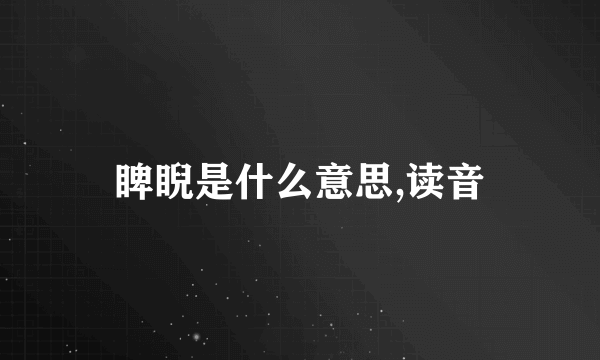 睥睨是什么意思,读音