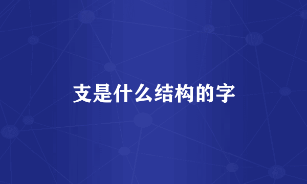 支是什么结构的字