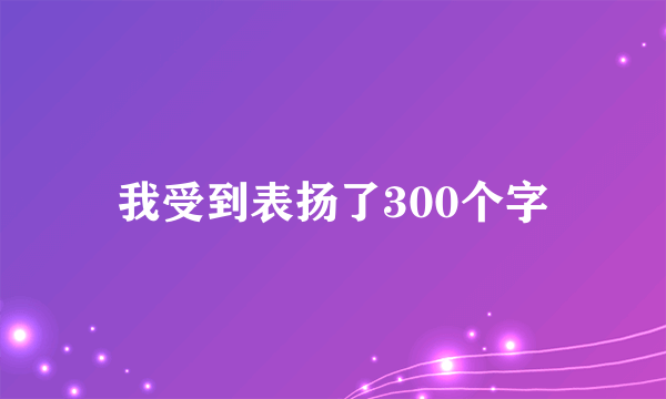 我受到表扬了300个字