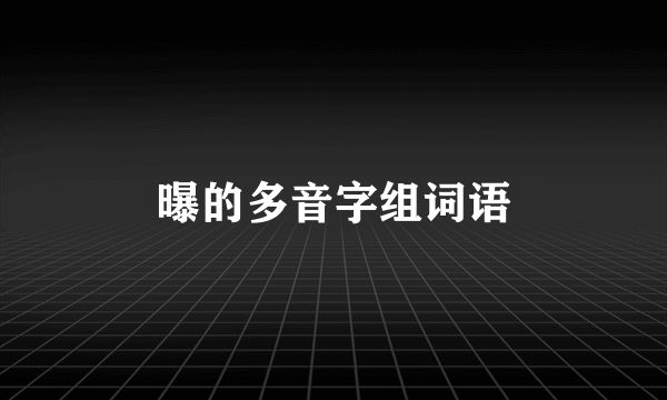 曝的多音字组词语