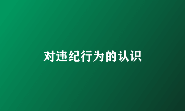 对违纪行为的认识