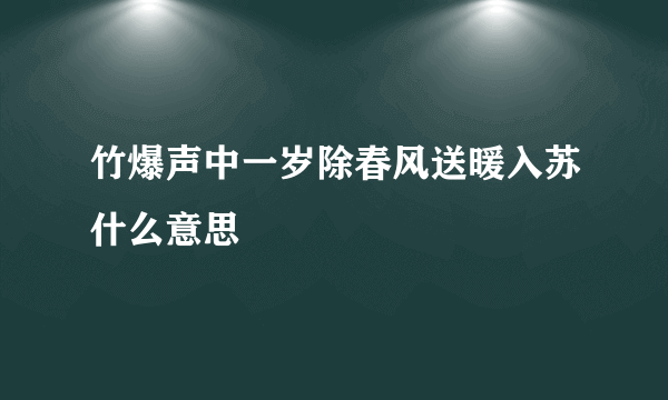 竹爆声中一岁除春风送暖入苏什么意思