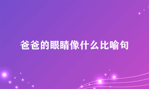 爸爸的眼睛像什么比喻句
