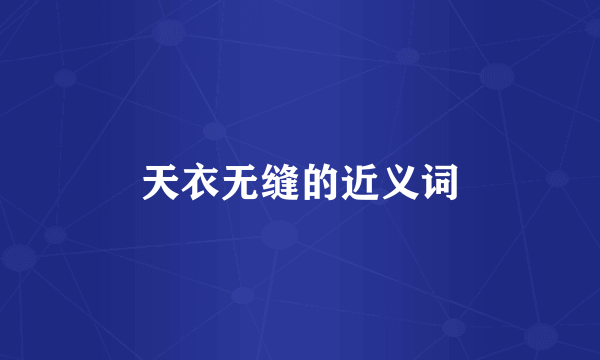 天衣无缝的近义词