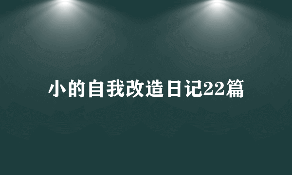小的自我改造日记22篇