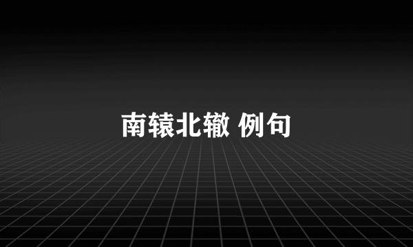 南辕北辙 例句