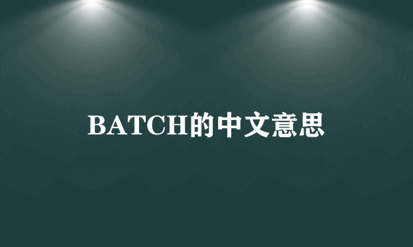 BATCH的中文意思