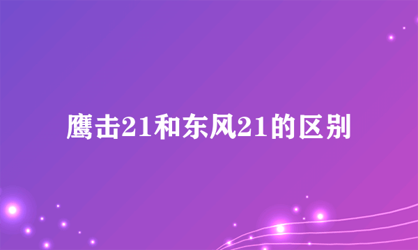 鹰击21和东风21的区别