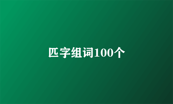 匹字组词100个
