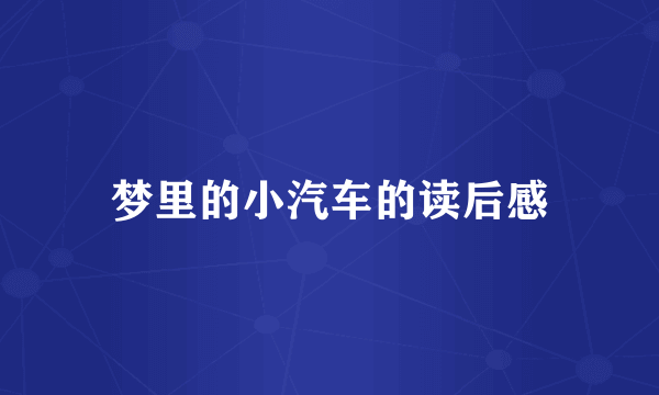 梦里的小汽车的读后感
