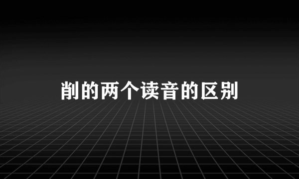 削的两个读音的区别