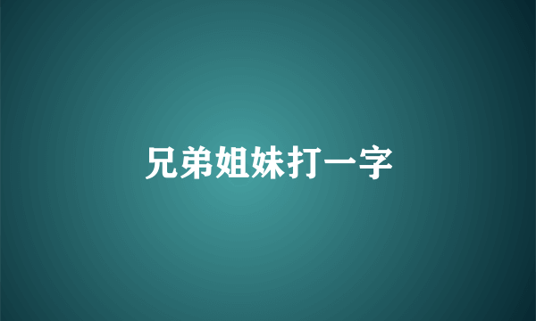 兄弟姐妹打一字