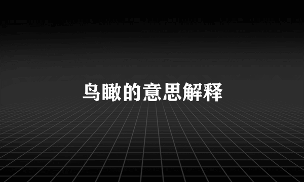鸟瞰的意思解释