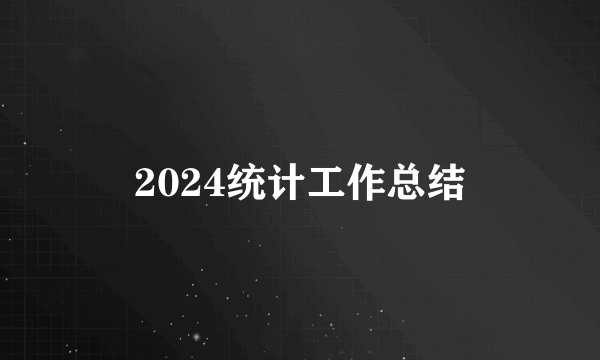2024统计工作总结