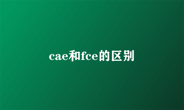 cae和fce的区别
