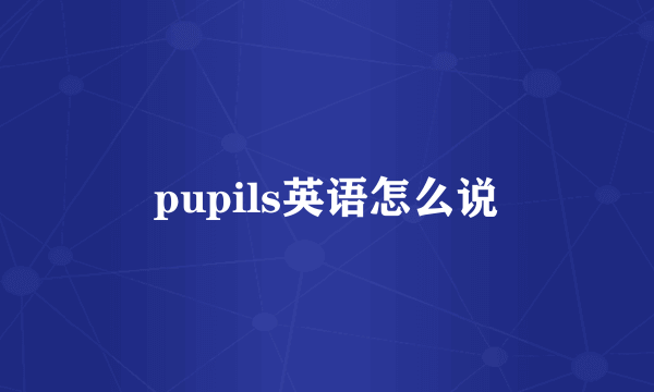 pupils英语怎么说